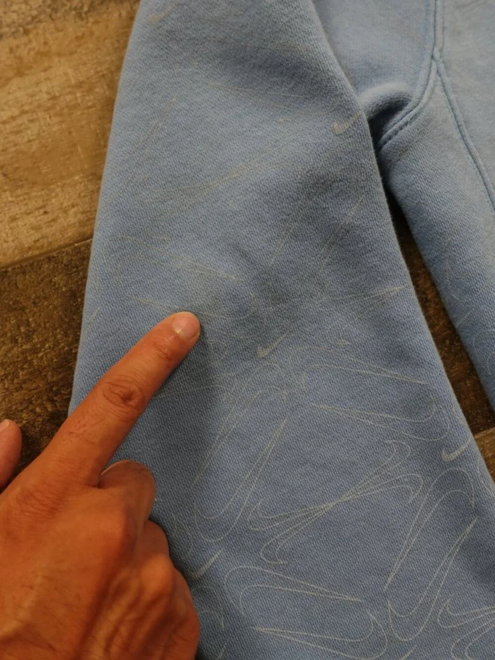 Nike Sportswear All Over Swoosh Hoodie Men's Medium Blue Fleece Pullover